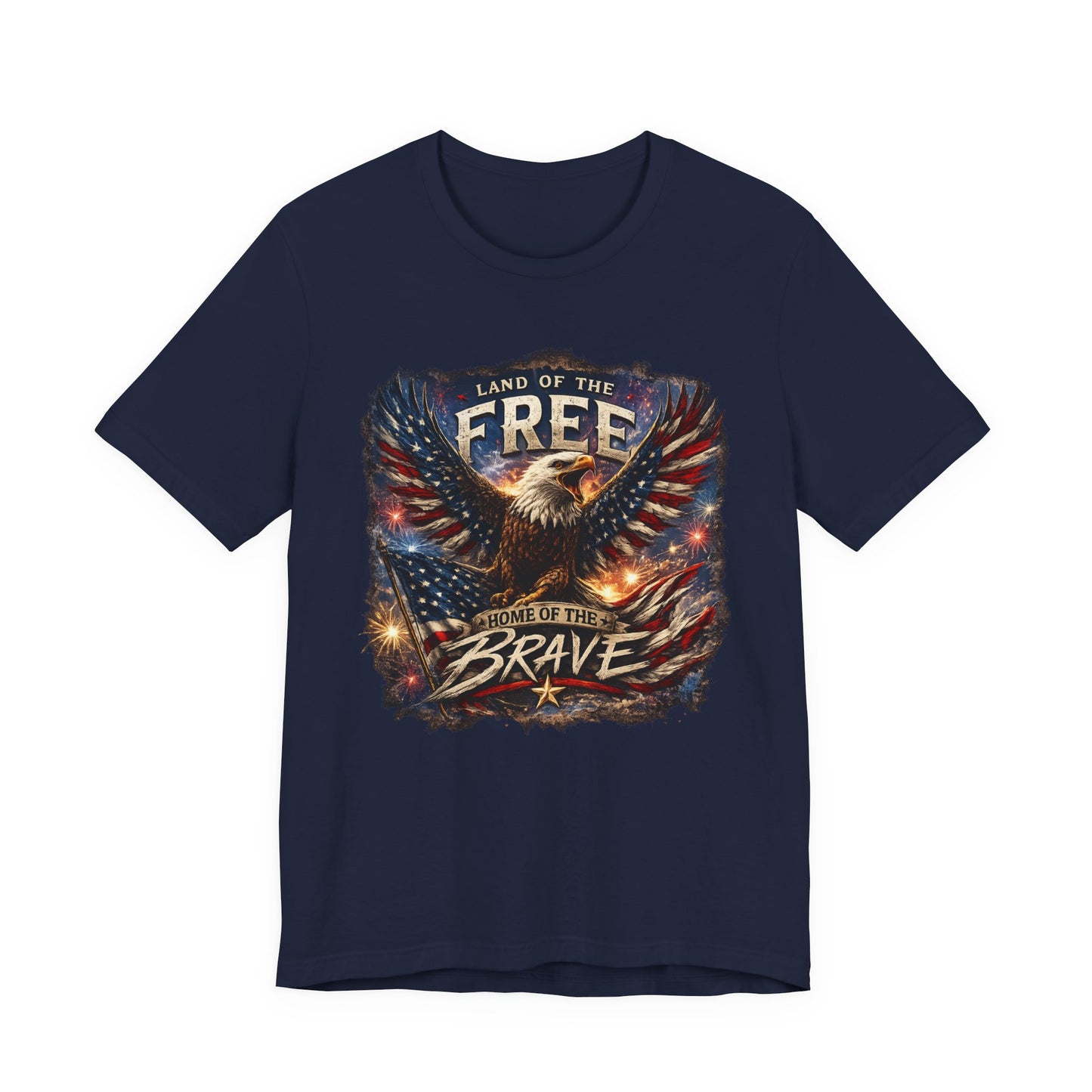 LAND OF THE FREE – HOME OF THE BRAVE Patriotic Eagle T-Shirt