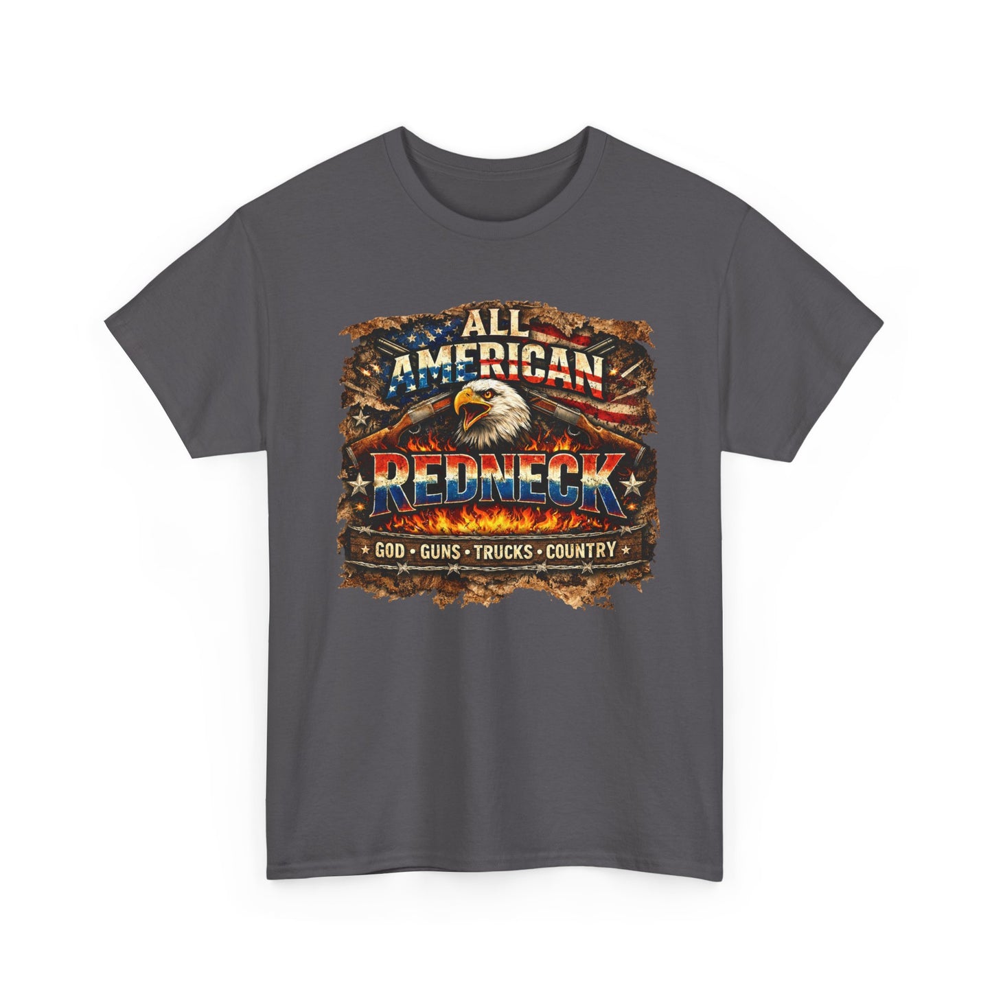ALL AMERICAN REDNECK T-SHIRT – GOD GUNS TRUCKS COUNTRY PATRIOTIC TEE