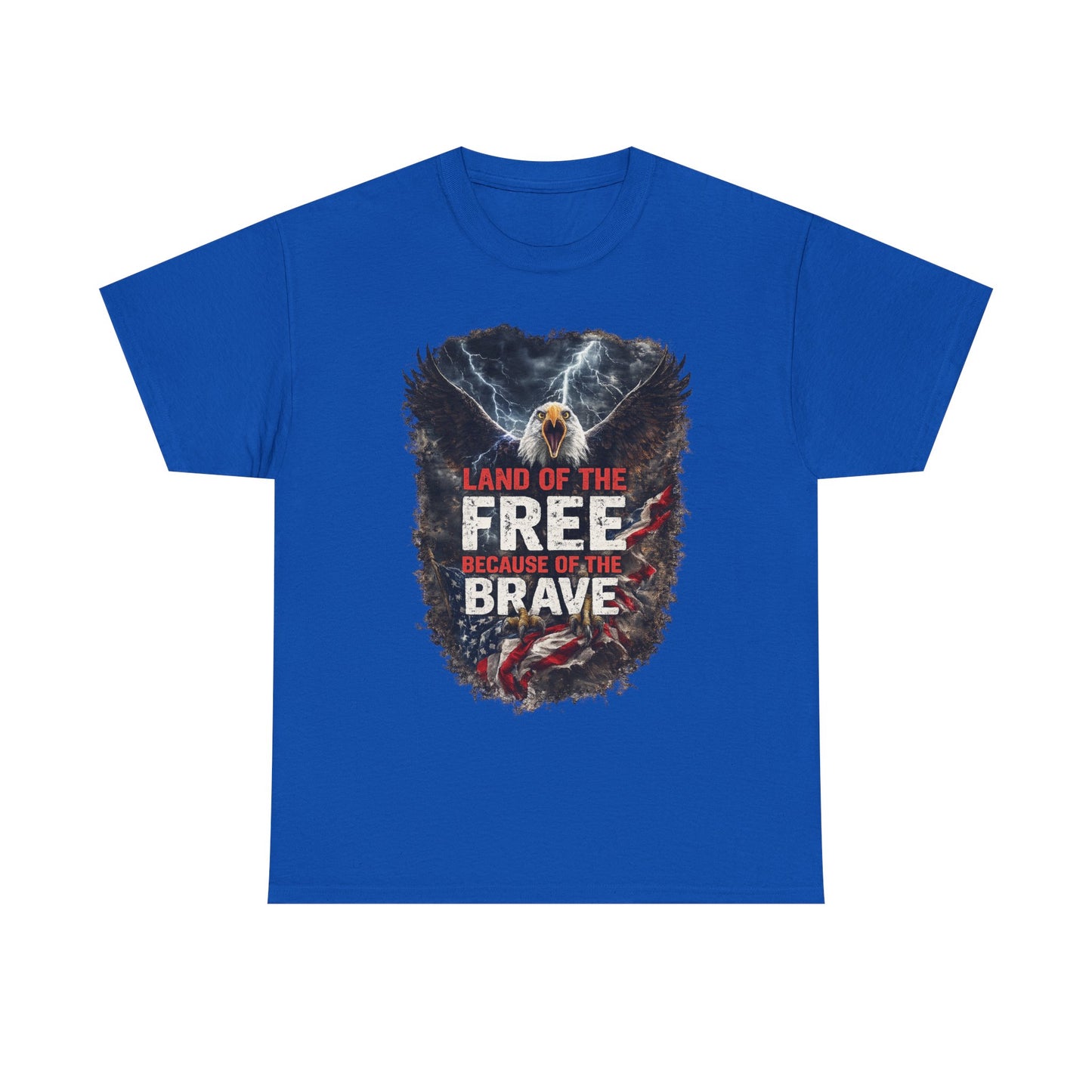 LAND OF THE FREE BECAUSE OF THE BRAVE – Patriotic Eagle T-Shirt