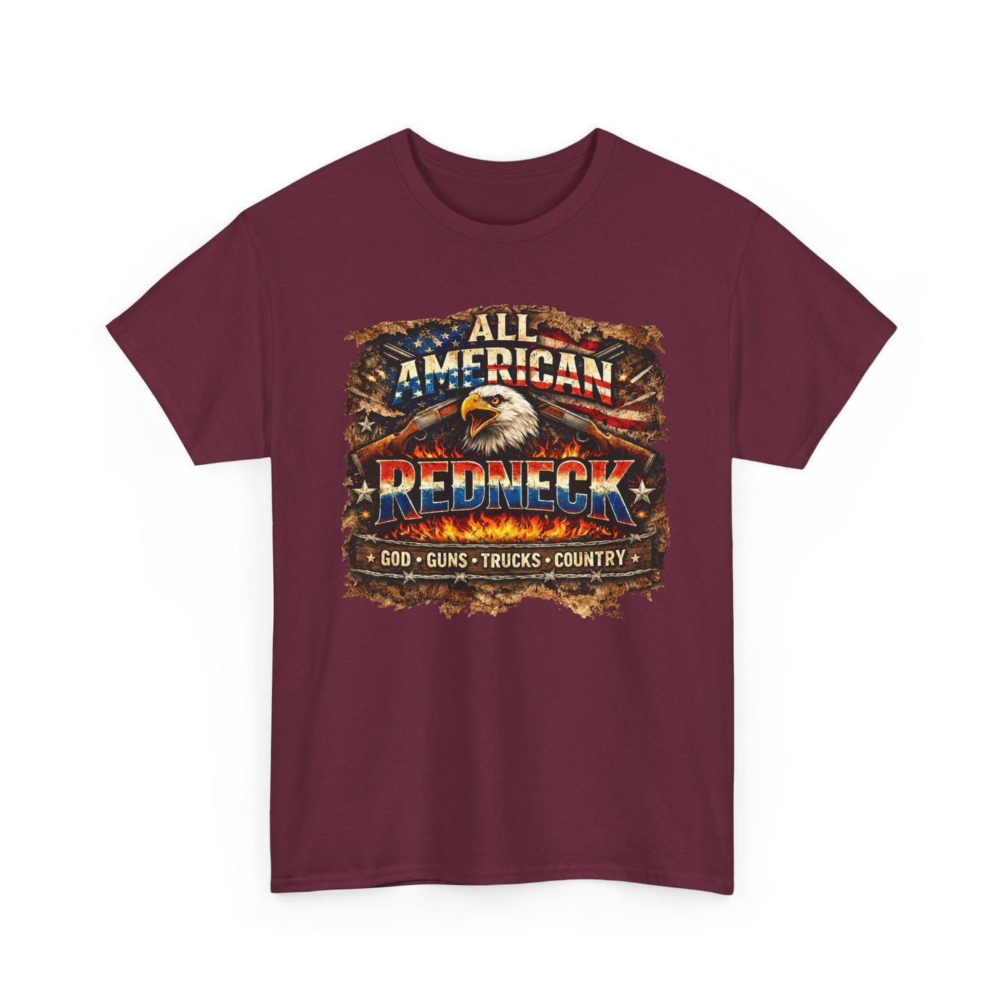 ALL AMERICAN REDNECK T-SHIRT – GOD GUNS TRUCKS COUNTRY PATRIOTIC TEE