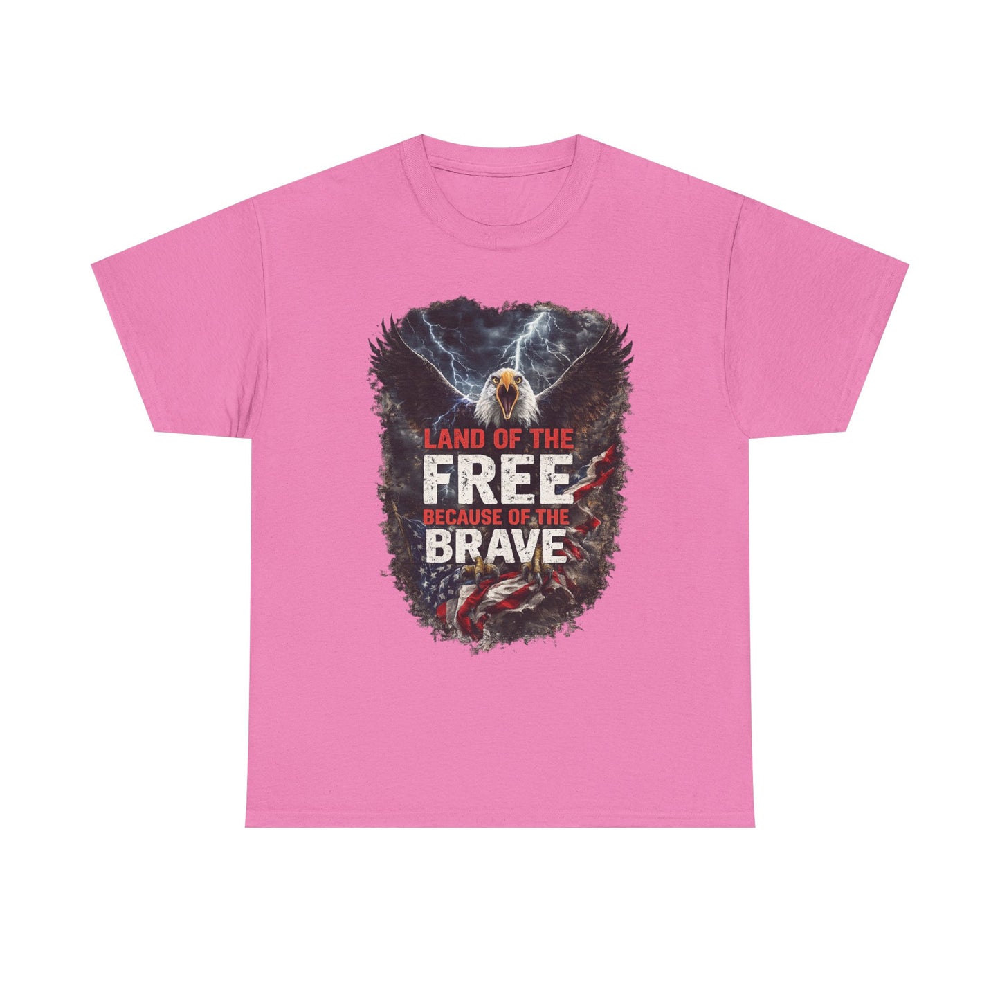 LAND OF THE FREE BECAUSE OF THE BRAVE – Patriotic Eagle T-Shirt