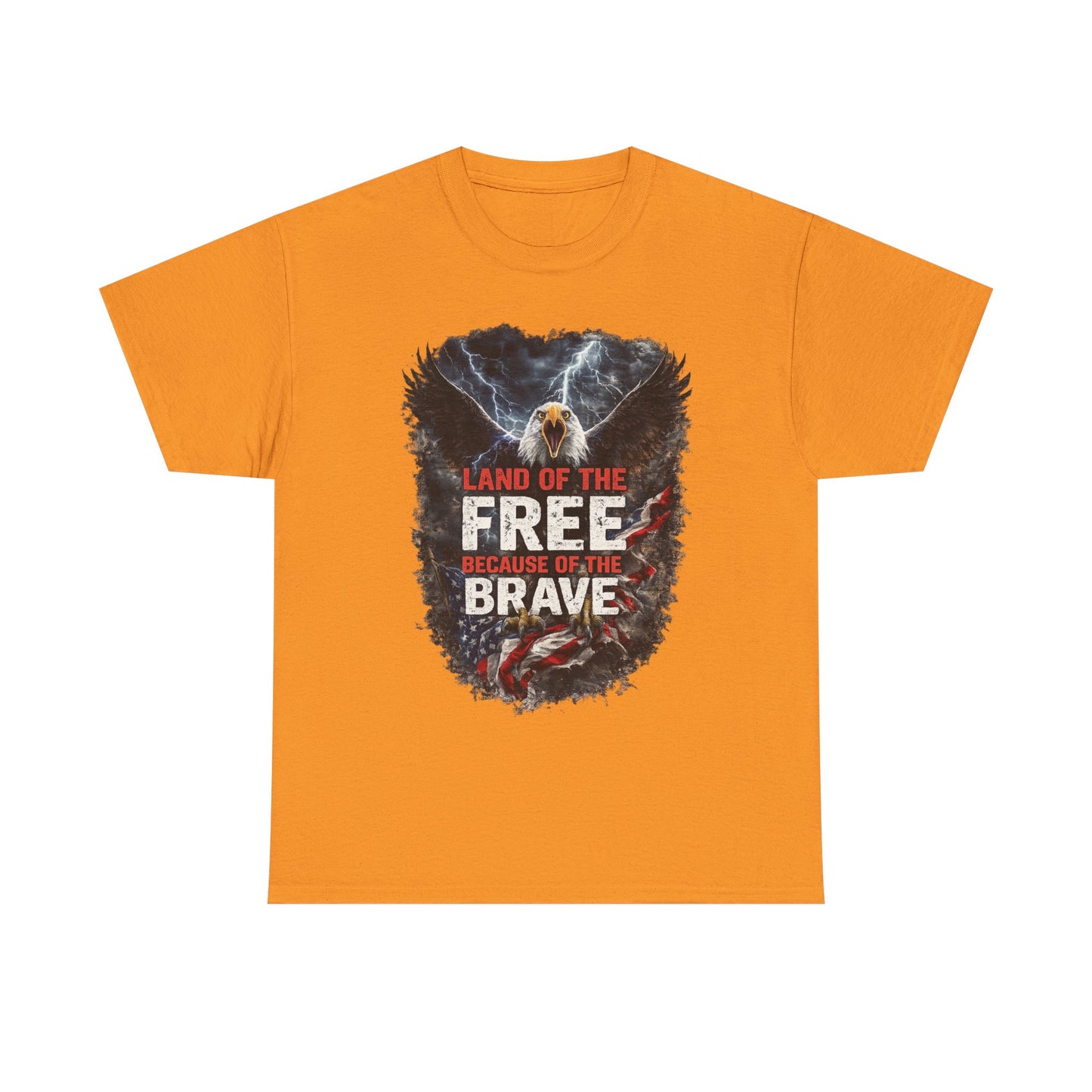 LAND OF THE FREE BECAUSE OF THE BRAVE – Patriotic Eagle T-Shirt