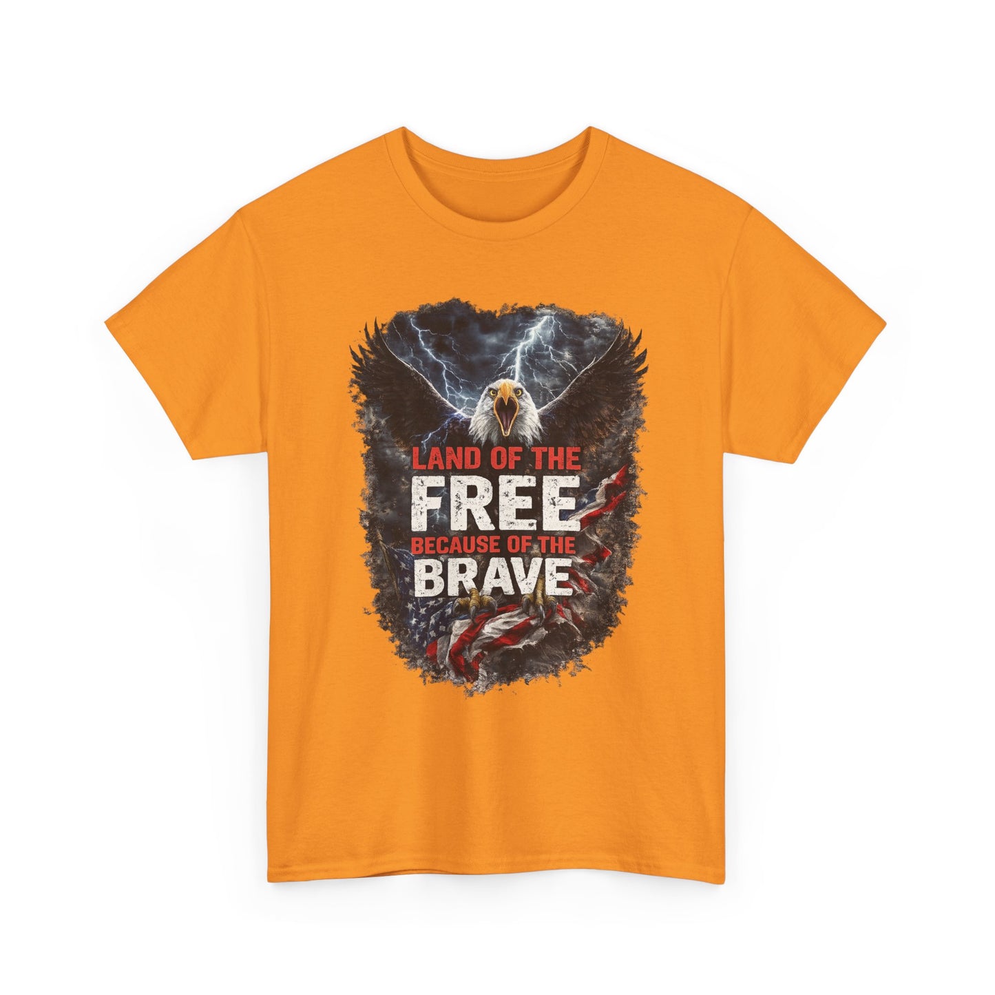 LAND OF THE FREE BECAUSE OF THE BRAVE – Patriotic Eagle T-Shirt