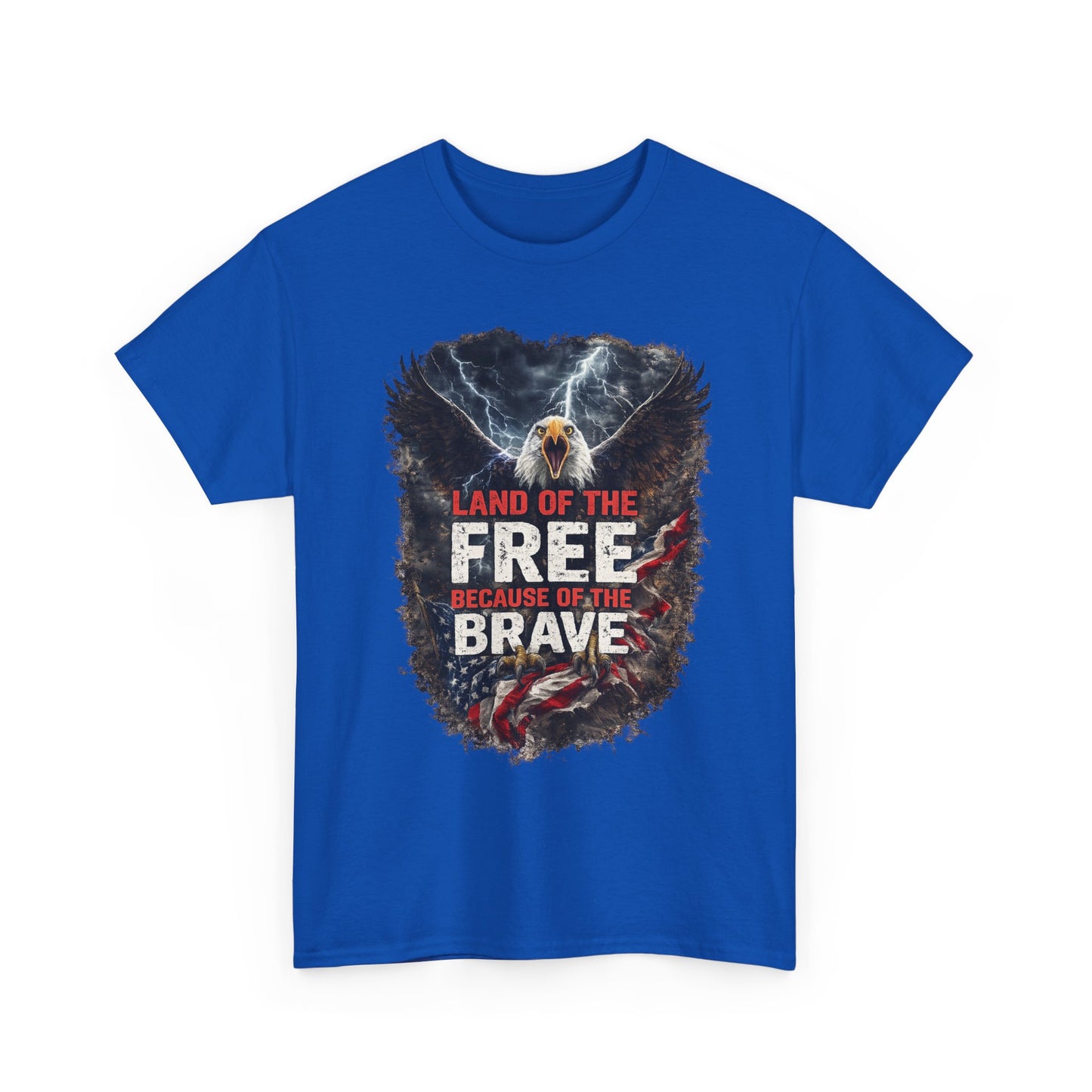 LAND OF THE FREE BECAUSE OF THE BRAVE – Patriotic Eagle T-Shirt