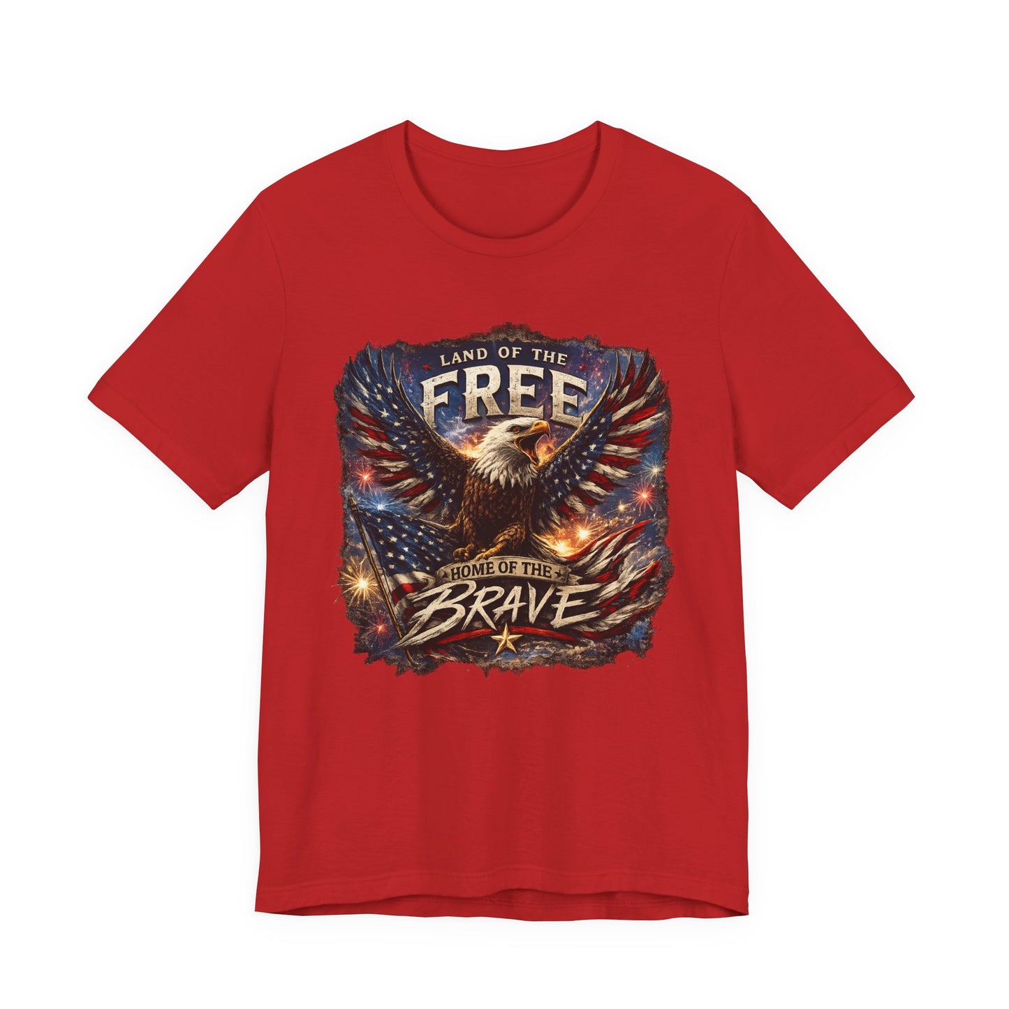 LAND OF THE FREE – HOME OF THE BRAVE Patriotic Eagle T-Shirt