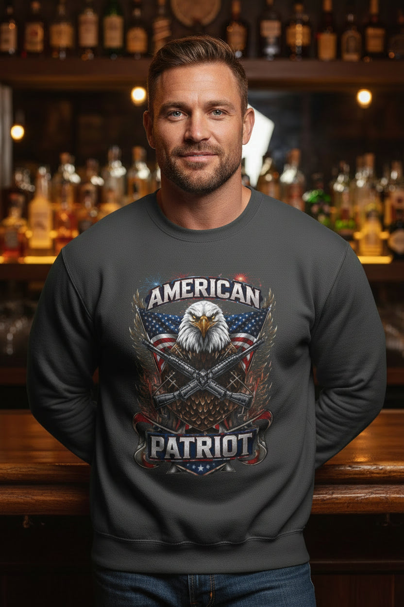 Patriotic Eagle Shirt – American Flag Graphic Tee for Men | American Patriot Sweatshirt