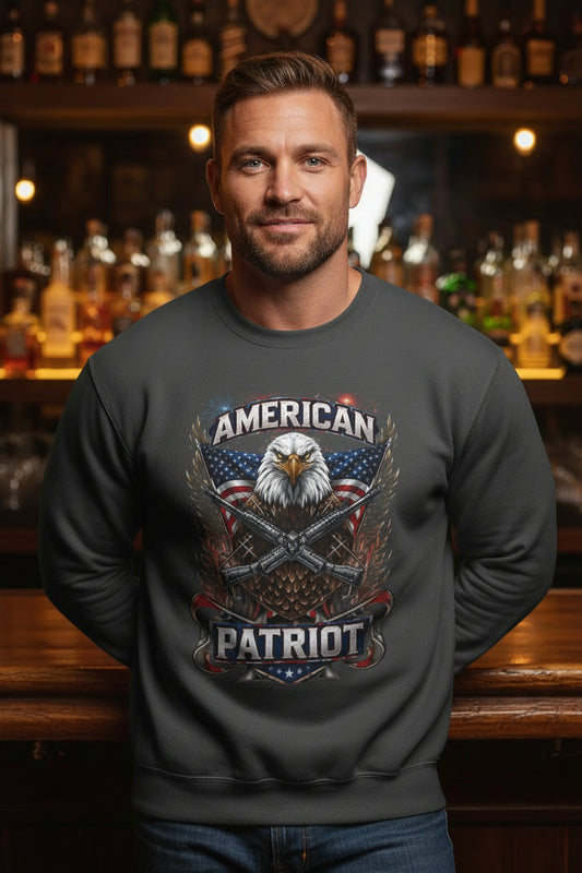 Patriotic Eagle Shirt – American Flag Graphic Tee for Men | American Patriot Sweatshirt