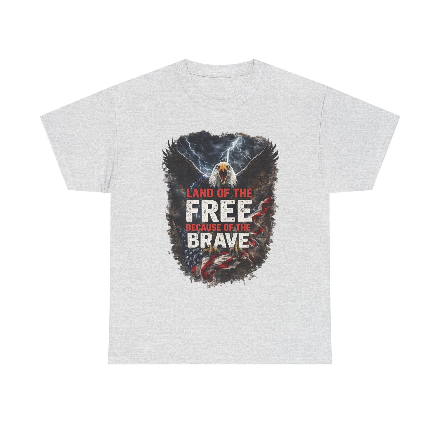 LAND OF THE FREE BECAUSE OF THE BRAVE – Patriotic Eagle T-Shirt