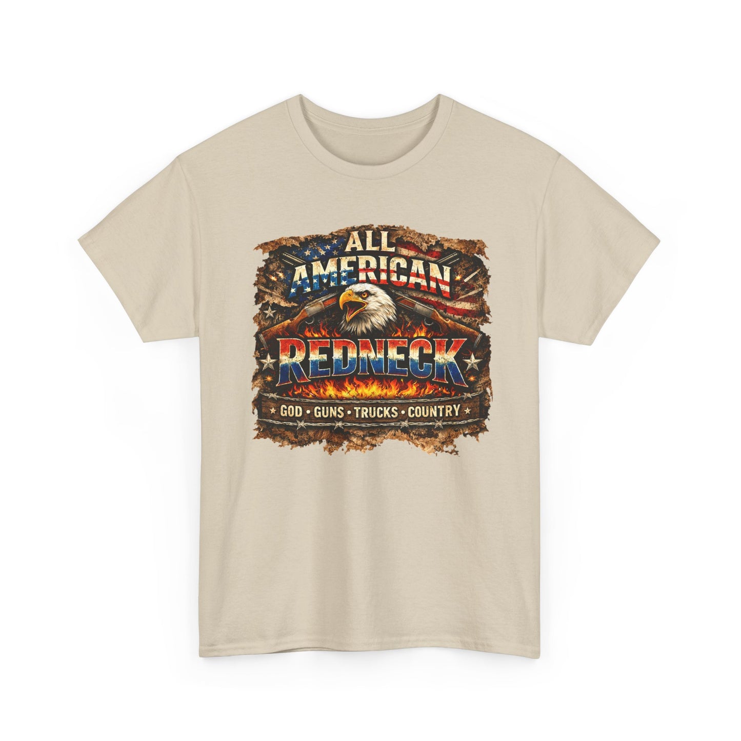 ALL AMERICAN REDNECK T-SHIRT – GOD GUNS TRUCKS COUNTRY PATRIOTIC TEE