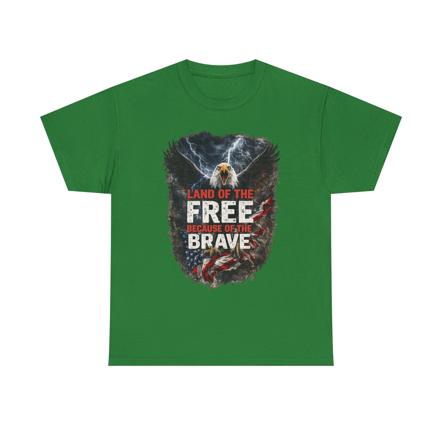 LAND OF THE FREE BECAUSE OF THE BRAVE – Patriotic Eagle T-Shirt