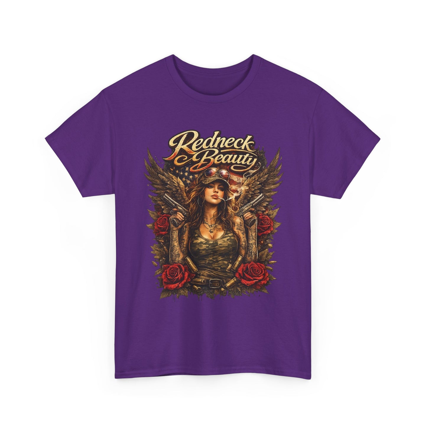 REDNECK BEAUTY WOMEN’S T-SHIRT | BADASS LADIES GRAPHIC TEE | COUNTRY GIRL APPAREL | BOLD AMERICAN STYLE SHIRT