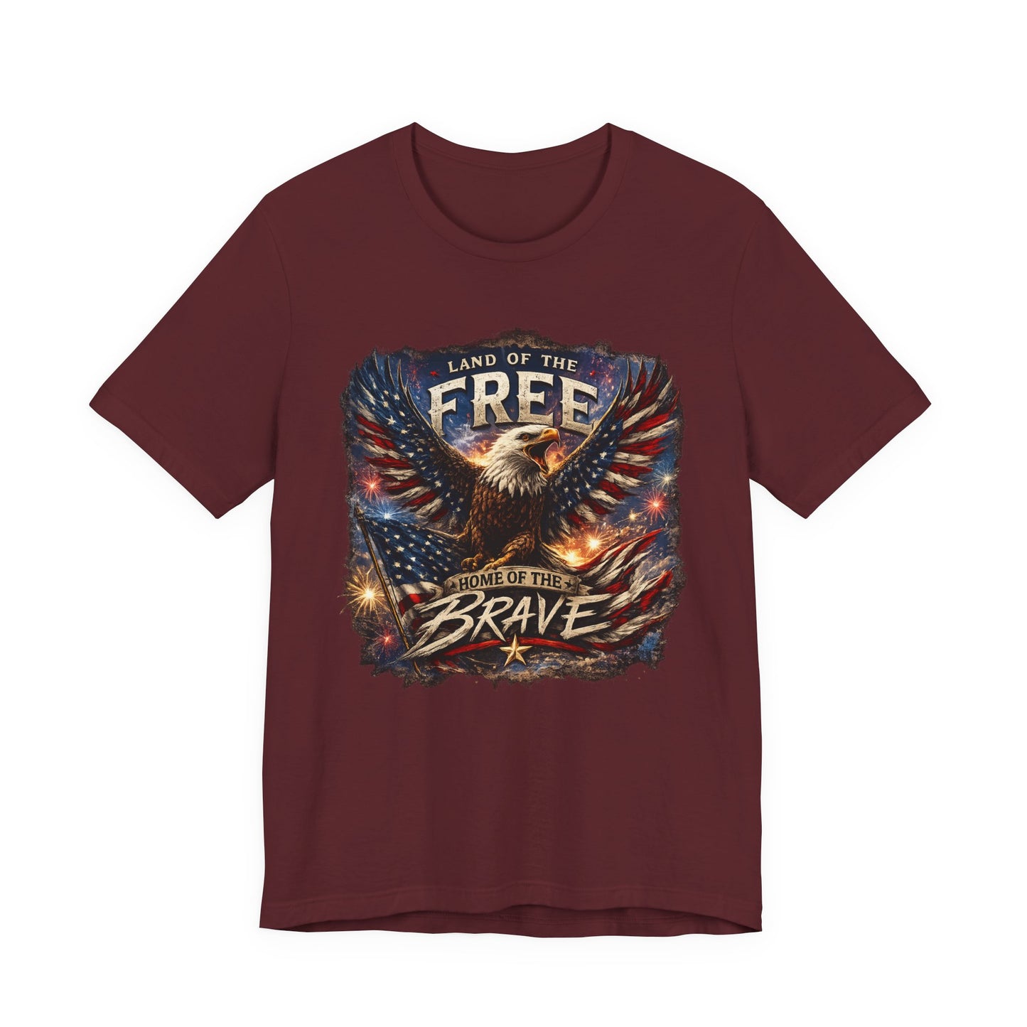 LAND OF THE FREE – HOME OF THE BRAVE Patriotic Eagle T-Shirt