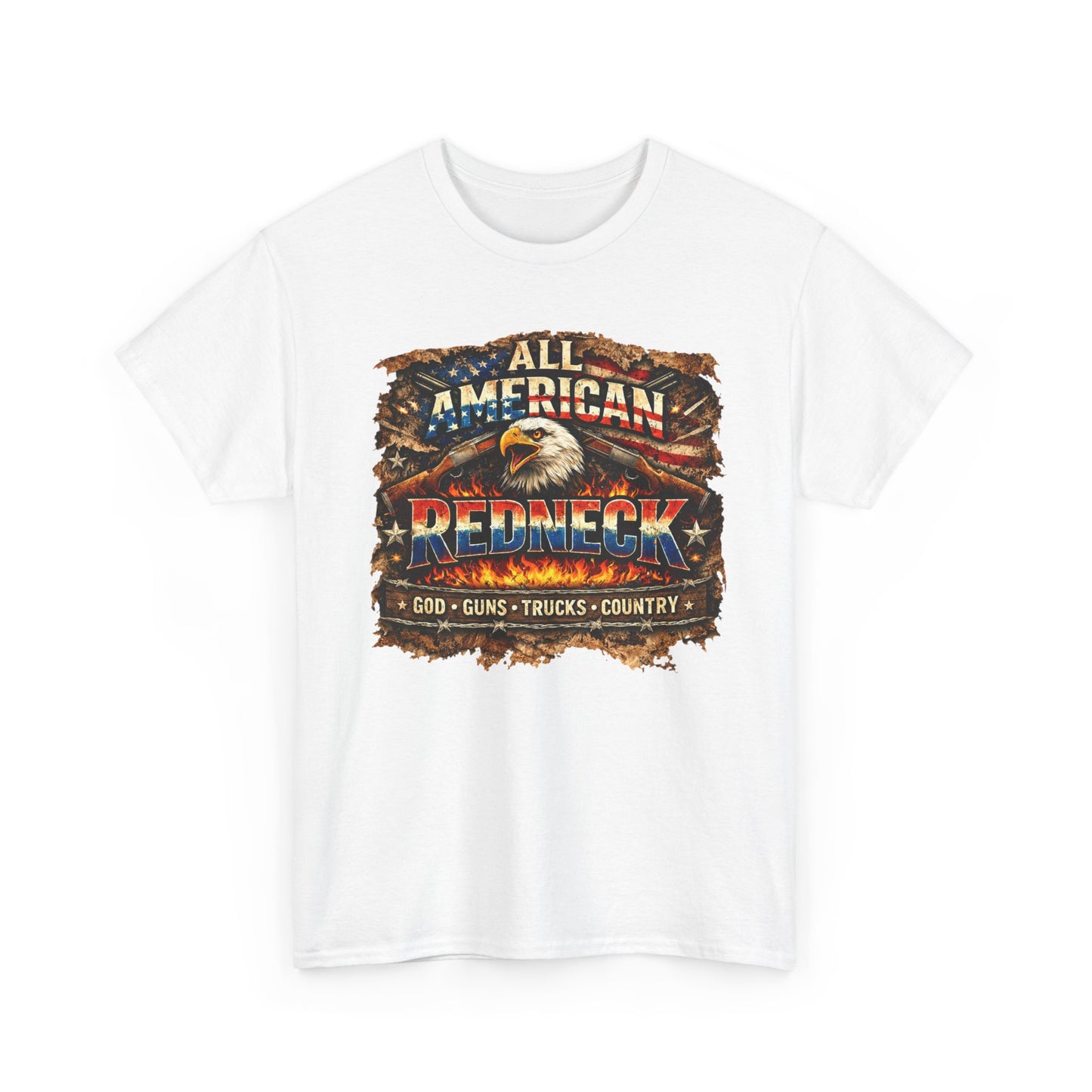 ALL AMERICAN REDNECK T-SHIRT – GOD GUNS TRUCKS COUNTRY PATRIOTIC TEE