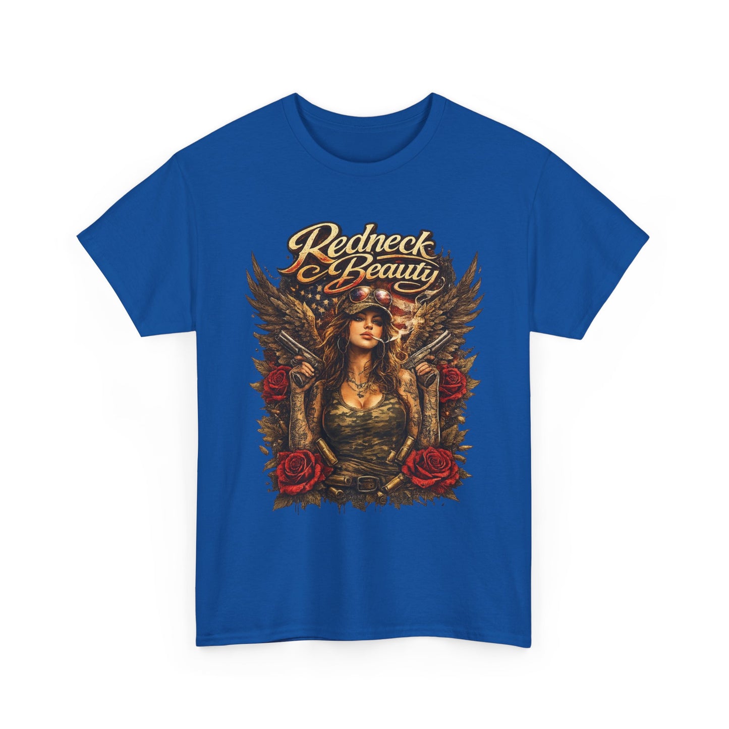 REDNECK BEAUTY WOMEN’S T-SHIRT | BADASS LADIES GRAPHIC TEE | COUNTRY GIRL APPAREL | BOLD AMERICAN STYLE SHIRT