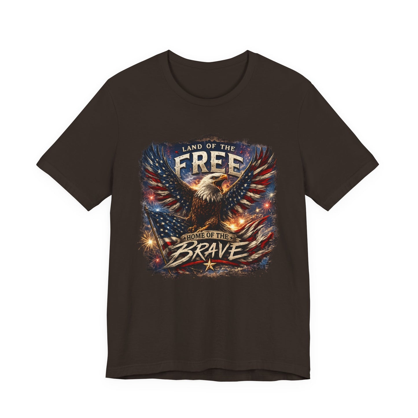 LAND OF THE FREE – HOME OF THE BRAVE Patriotic Eagle T-Shirt