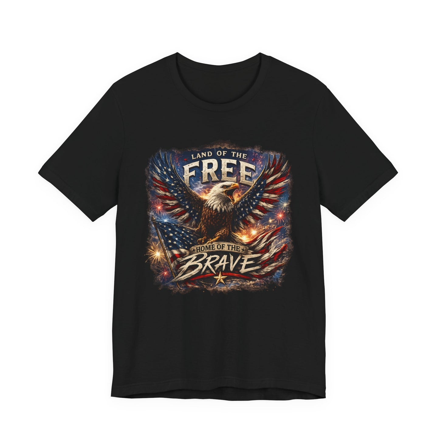 LAND OF THE FREE – HOME OF THE BRAVE Patriotic Eagle T-Shirt