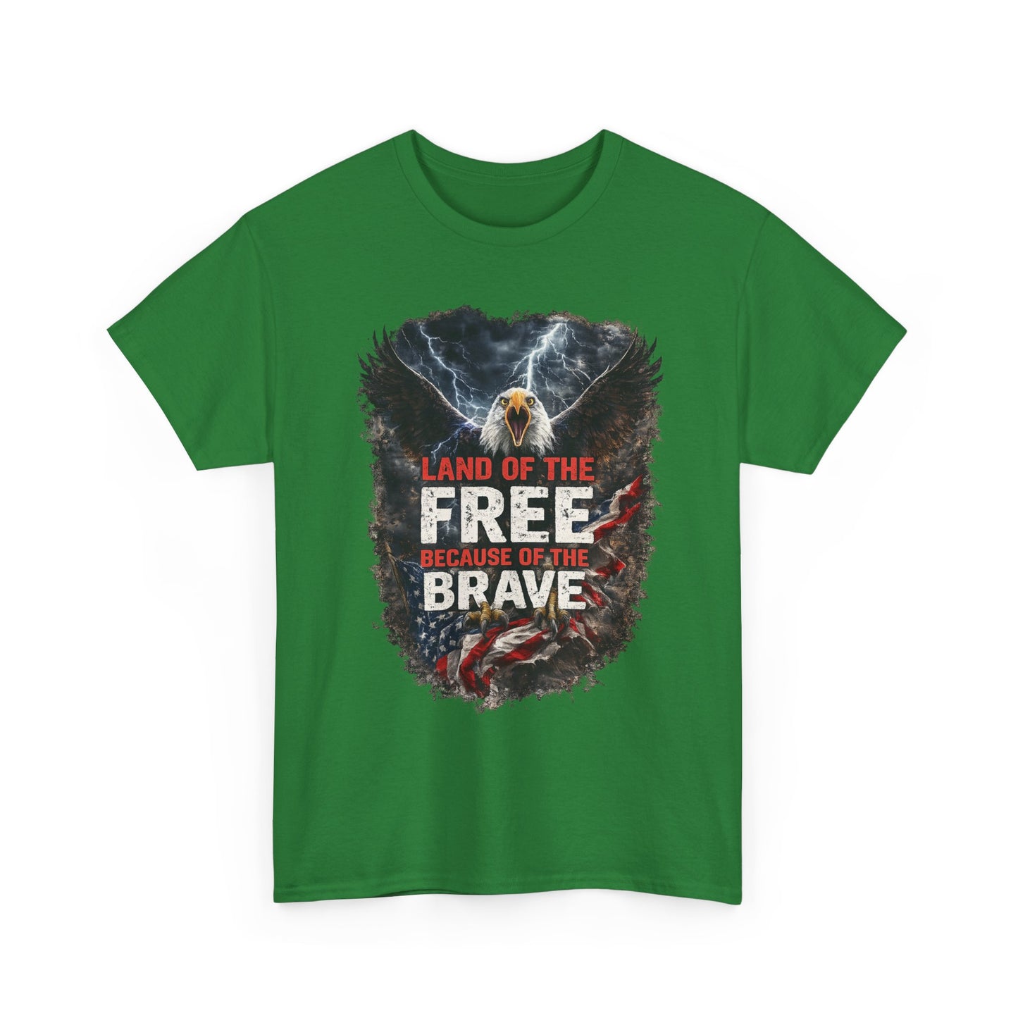 LAND OF THE FREE BECAUSE OF THE BRAVE – Patriotic Eagle T-Shirt